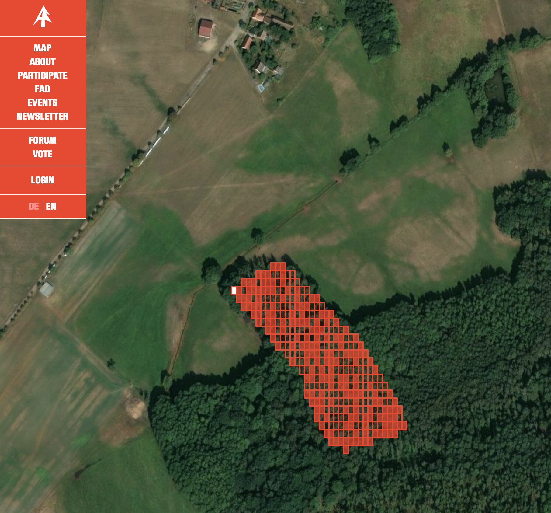 terra0, Autonomous Forest (Still from https://autonomousforest.org/map), 2025. Courtesy of the artists