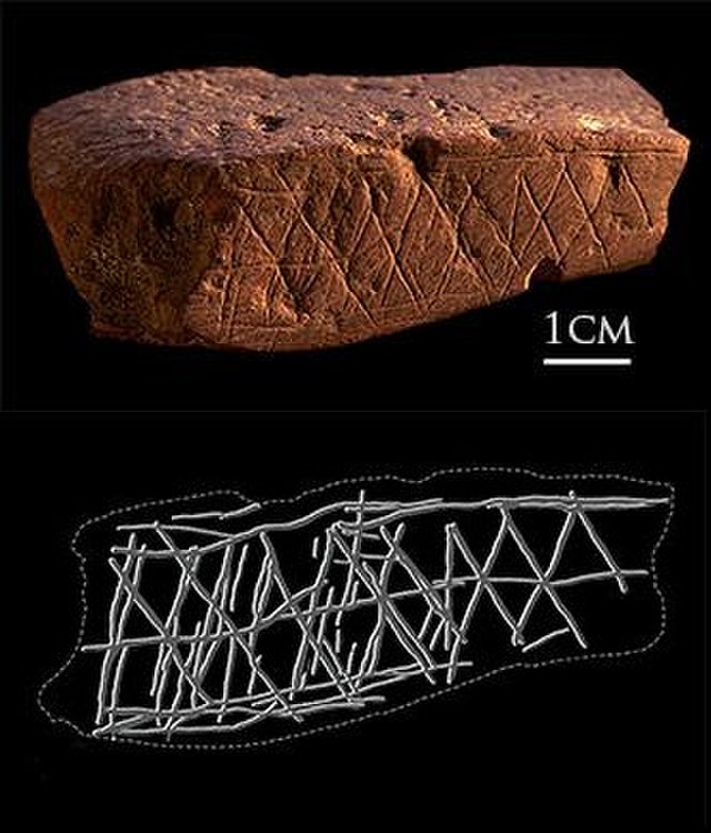 Blombos Cave Drawing