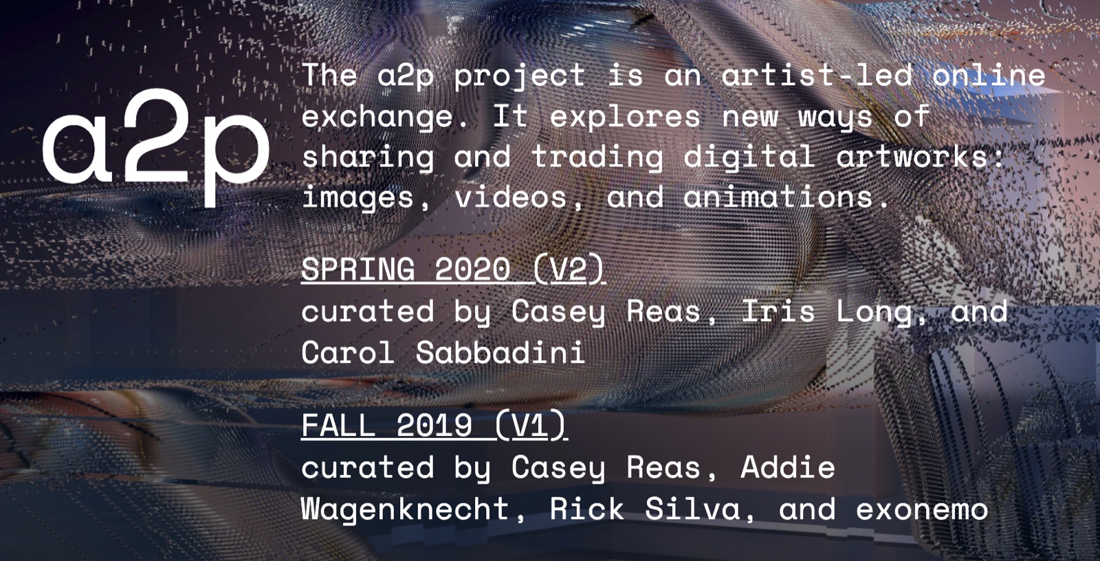 Casey Reas Creates a2p (artist-to-peer)
