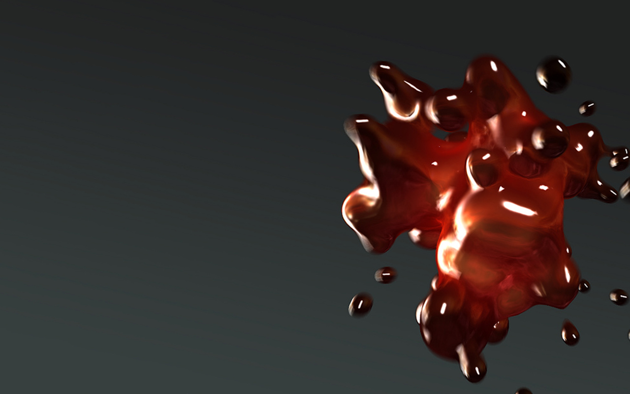 The hero graphic on the Cinder library's own homepage: a glossy red metaball form breaking into droplets against a dark ground -- the kind of real-time C++ graphics work the library was built for. It is a project illustration, not a 2010 launch artefact.