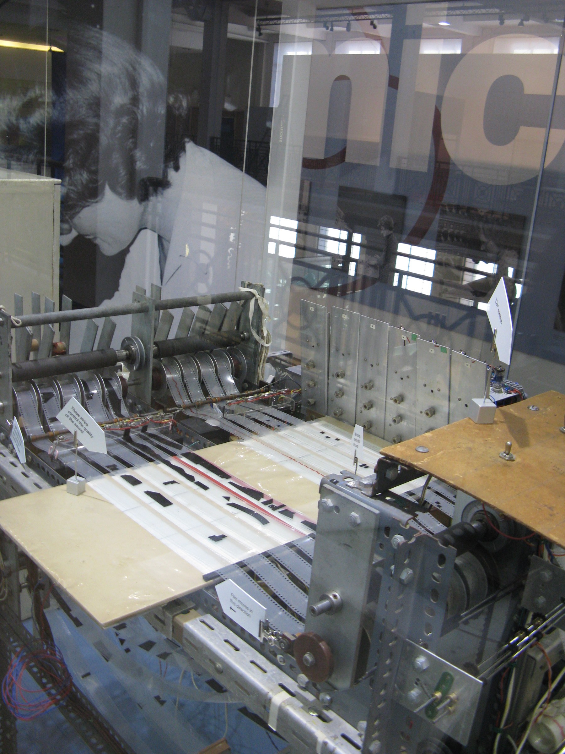 Daphne Oram’s Oramics Machine on display at the Science Museum in London.
