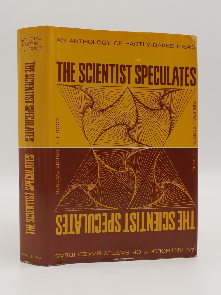 Original yellow and brown illustrated dust jacket of The Scientist Speculates.