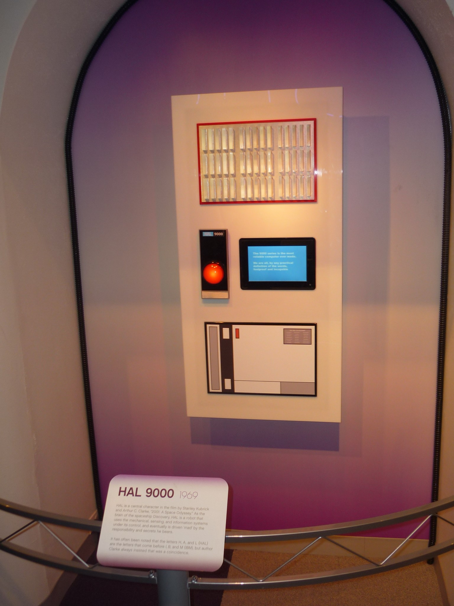 A replica of HAL 9000, the shipboard computer of 2001: A Space Odyssey, on which Good consulted.