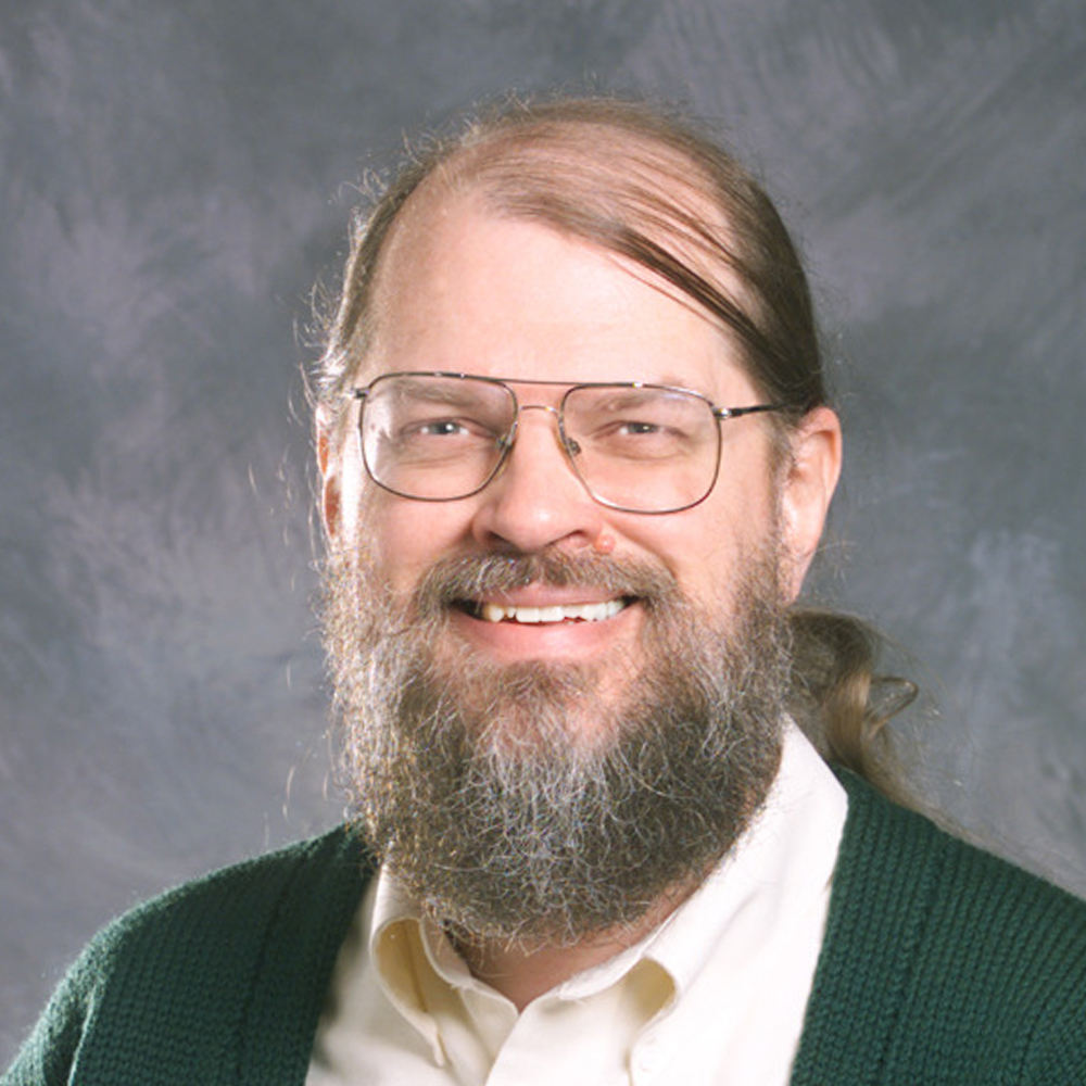 The portrait of Jim Blinn published by ACM SIGGRAPH with the citation for the first Computer Graphics Achievement Award, awarded to him in 1983.