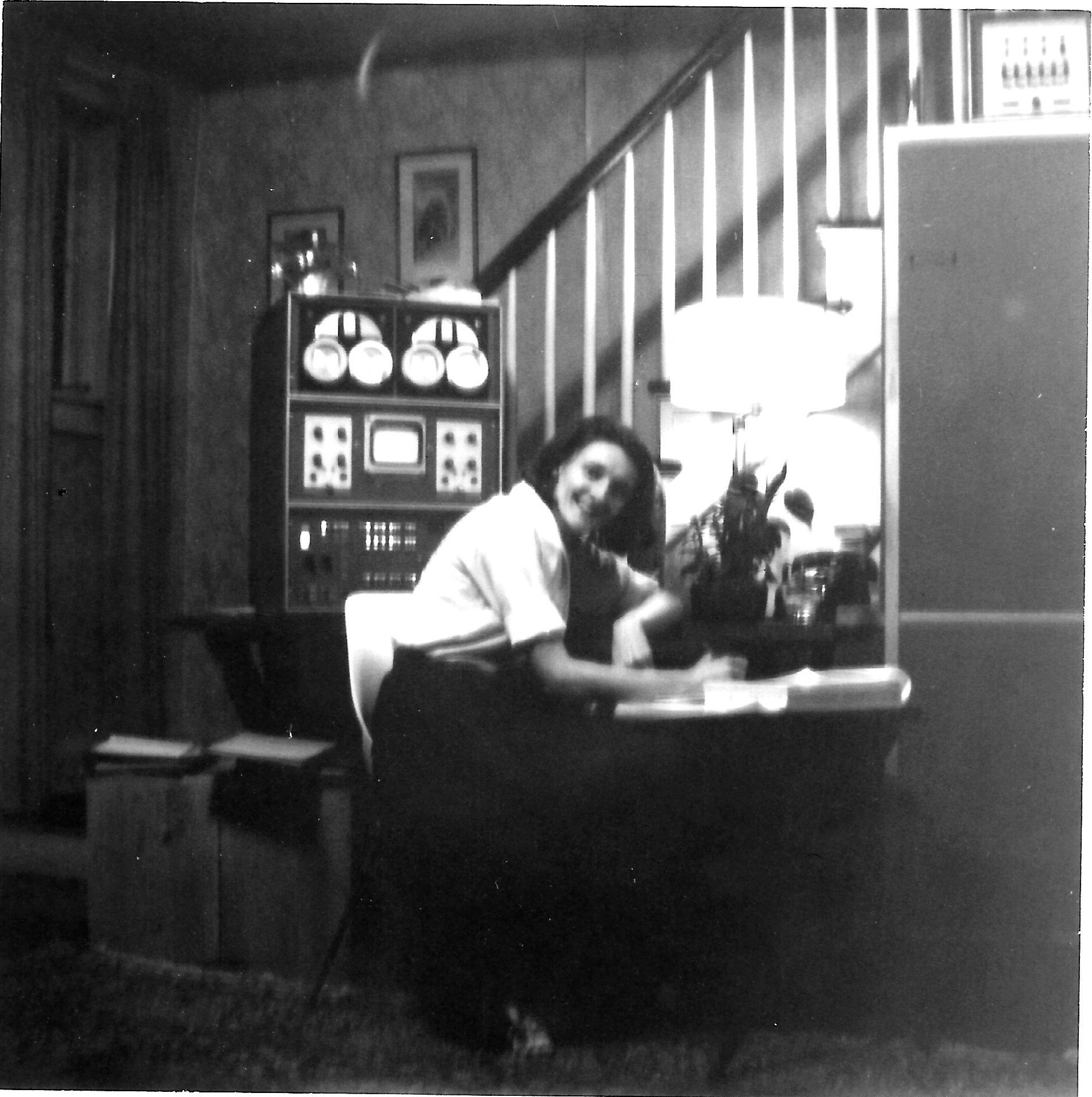 Mary Allen Wilkes working on the LINC in her parents’ living room in 1965.
