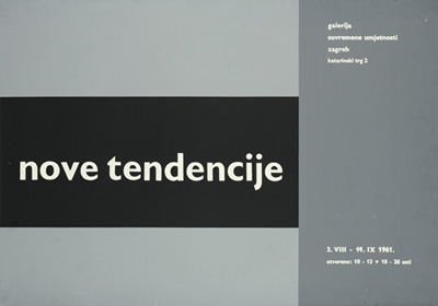 Nove tendencije the first New Tendencies exhibition opens at the Gallery for Contemporary Art, Zagreb