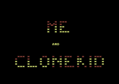 Coloured block letters spell Me and Clonekid on a black Commodore 64 screen.