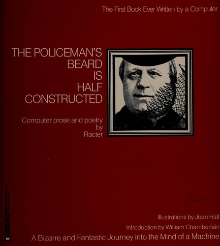 The front cover of the 1984 first edition, carrying the claim 'The First Book Ever Written by a Computer' above one of Joan Hall's collage illustrations.