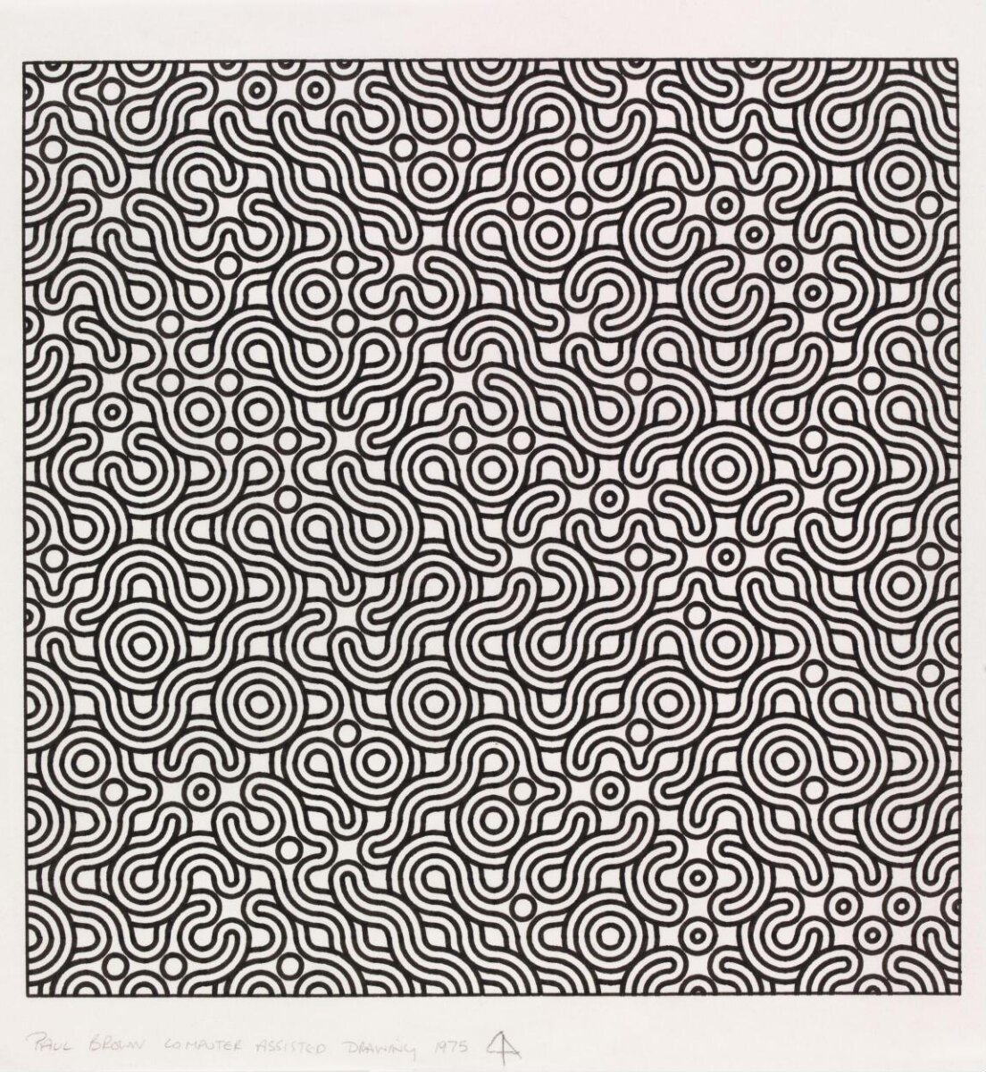 Paul Brown's untitled computer-assisted drawing, the work itself, from the Victoria and Albert Museum collection.