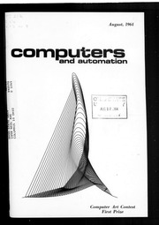Front cover of Computers and Automation, August 1964, reproducing the Computer Art Contest first-prize entry and captioned “Computer Art Contest / First Prize”.